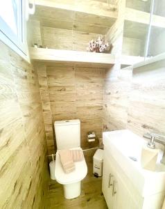 a bathroom with a toilet and a sink at Syllas Grand Resort - Prestigious Villa 8 in Edipsos