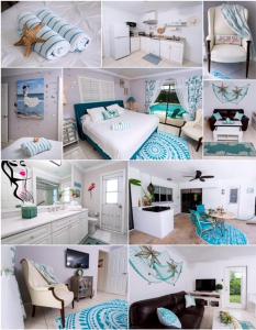 un collage di diverse foto di una camera da letto di In the Heart of Naples, Suite with Lake & Pool a Naples