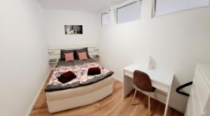 Ένα ή περισσότερα κρεβάτια σε δωμάτιο στο 3-Zimmer Wohnung in Centrum