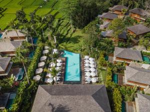 an aerial view of a resort with a swimming pool at Kappa Senses Ubud in Ubud