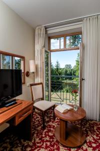 TV a/nebo společenská místnost v ubytování Hotel Violeta