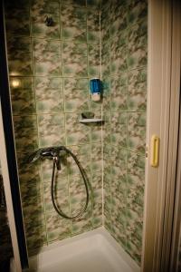 a shower with a hose in a bathroom at Pensiune Roua 2 in Arad +48 photos