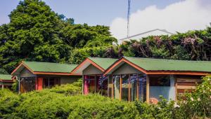 une maison avec un toit verdoyant et des arbres dans l'établissement Hotel Don Taco, à Monteverde Costa Rica
