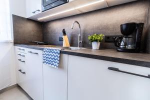 Kuchyň nebo kuchyňský kout v ubytování The Greenery Apartments