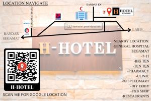 a picture of a hotel with a map of it hotel at H Hotel in Segamat