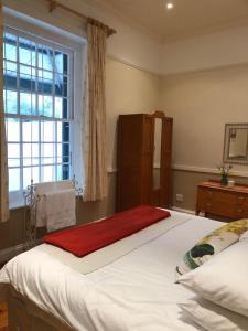 a bedroom with a large white bed with a window at CatsWhiskers in Graaff-Reinet