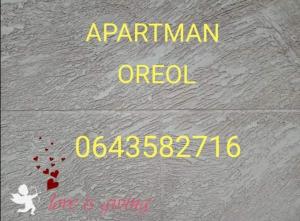 Um certificado, prémio, placa ou documento mostrado em Apartman Oreol