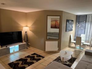 Televízia a/alebo spoločenská miestnosť v ubytovaní Appartement 2 pièces Nice