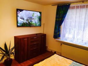 TV a/nebo společenská místnost v ubytování Haus Veni