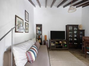 a living room with a couch and a tv at Casa Julia in La Laguna