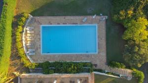 an overhead view of a large blue swimming pool at Villa Saint Maxime in Saint Paul de Vence