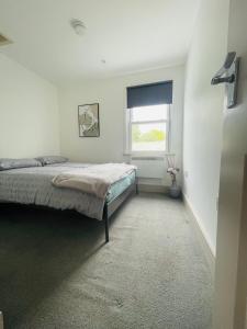 a bedroom with a bed and a window at Lovely 1 bedroom apartment in London in London