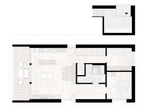 a floor plan of a house at Blue Note Apartments in Schoppernau