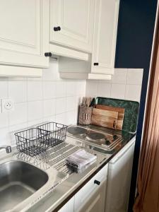 Kuchyň nebo kuchyňský kout v ubytování Rosa*Studio *Belle Vue Mer*Dinard*