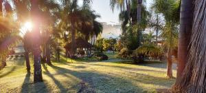 a view of a park with palm trees and a playground at Casarão Biazolli in Farroupilha