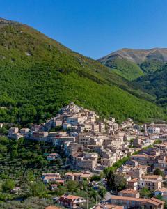 サン・ドナート・ヴァル・ディ・コミーノにあるValle di Comino - Terrazza Panoramica -の山の町の空中