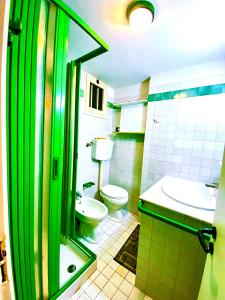 ポッリナにあるAlicudi Suiteの緑豊かなバスルーム(トイレ、シンク付)