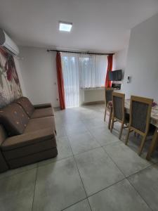 a living room with a couch and chairs and a table at Anita Apartman Sopron in Sopron