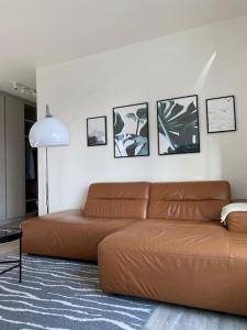 Posezení v ubytování Dock 07 - modernes 4 Sterne-Ferienapartment direkt am Hafen