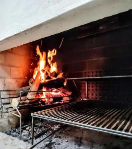 的住宿－Hotel Pousada Friedenau，砖炉火和烤架