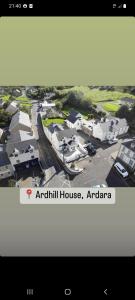 a screenshot of an aerial view of a residential house at Ardhill House B&B The Diamond, in the Heart of Ardara Town , F94 C7X9 in Ardara