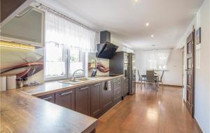 una cucina con un lavello e un piano di lavoro di 4 Bedroom Nice Home In Huta Wielka a Huta Wielka