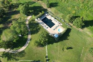 an aerial view of a park with a parking lot at Locanda San Verolo in Costermano