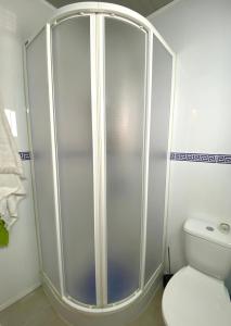 e bagno con servizi igienici e cabina doccia. di Rosario house a Santa Pola