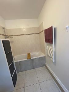 La salle de bains est pourvue d'une baignoire et d'un lavabo. dans l'établissement RB Home, à Marseille