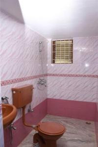 a bathroom with a toilet and a sink at Luxurious 5BHK Peace Villa Siridao Goa Beach in Panaji