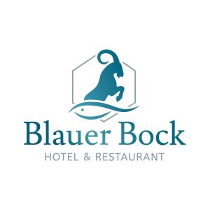 a logo for a hotel and restaurant at Blauer Bock in Passau