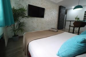 Postel nebo postele na pokoji v ubytování Carthago Suites