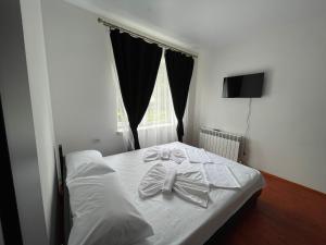 Postel nebo postele na pokoji v ubytování Velyka Gora