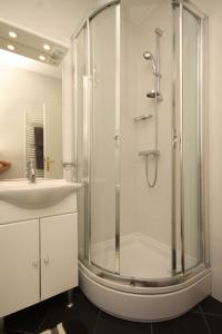 a bathroom with a shower and a sink at Studio Icici 7785a in Ičići