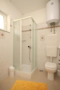 a bathroom with a shower and a toilet at Apartments with parking space Opatija - Pobri, Opatija - 7918 in Volosko
