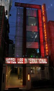 a hotel ie international sign in front of a building at Hotel Lee International in Kolkata