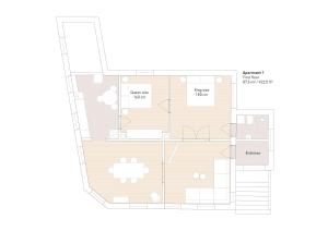 a floor plan of a house at Design apartments in the heart of Reykjavik in Reykjavík