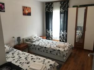 1 dormitorio con 2 camas y ventana en APP GAŠI, en Buje