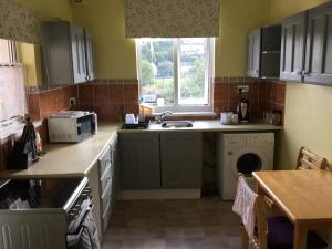a kitchen with a sink and a dishwasher at Apartment with shared garden and basic equipments in Plymouth