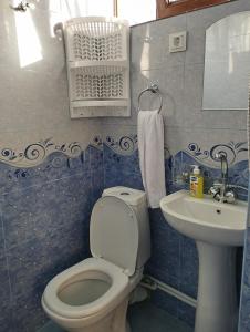 葉瑞文的住宿－COZY HOTEL SKS，一间带卫生间和水槽的浴室