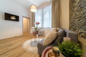 TV a/nebo společenská místnost v ubytování Rákosárna Suites & Apartments