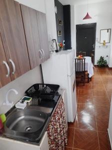 Kuchyň nebo kuchyňský kout v ubytování Apartamentos Victoria
