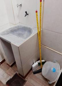 a bathroom with a bath tub and a toilet at Apartamentos Victoria in Asunción