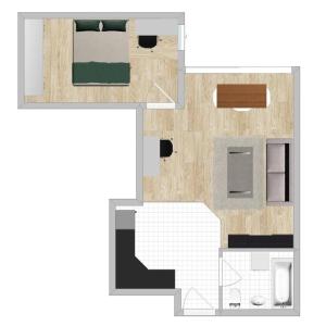 a drawing of a floor plan of a house at Spacious apartment in hip neighborhood in Budapest