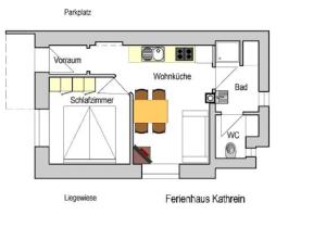 Plan piętra w obiekcie Ferienhäuschen Kathrein