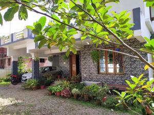 a house with a bunch of plants in front of it at A K Munroe Homestay in Munroe Island