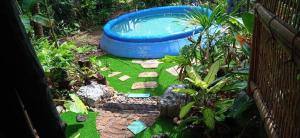 a pool in the middle of a garden at Antonio's Ko Yao Noi in Ko Yao Noi