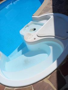 a toilet sitting in a pool of water at FREDERIC FRANCOIS in Le Tampon