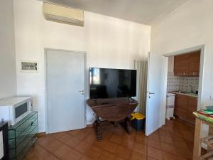 salon z dużym telewizorem z płaskim ekranem w obiekcie Freedom Apartment we Florencji
