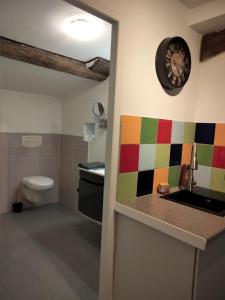 Koupelna v ubytování Chambre d'hôtes La terrasse de Sabatas